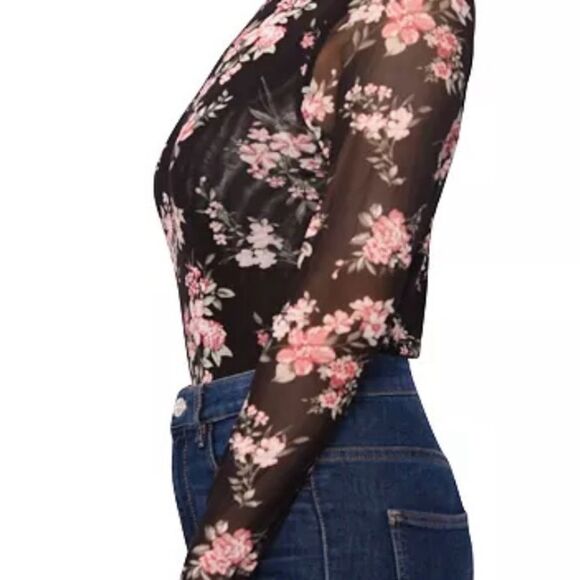 Derek Heart floral sheer thong bodysuit size small - Picture 3 of 5